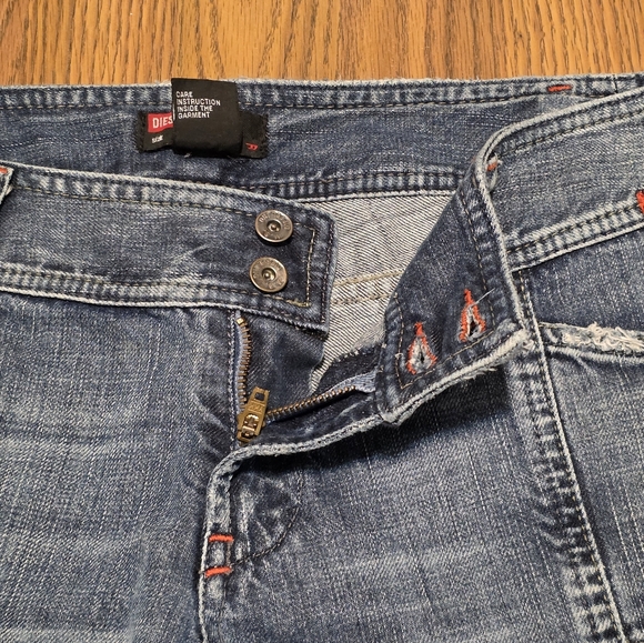 Diesel Womens Vintage Mid-Rise Pin Tuck Flare Jeans Size 30 Y2K Paneled Workwear - Picture 9 of 14